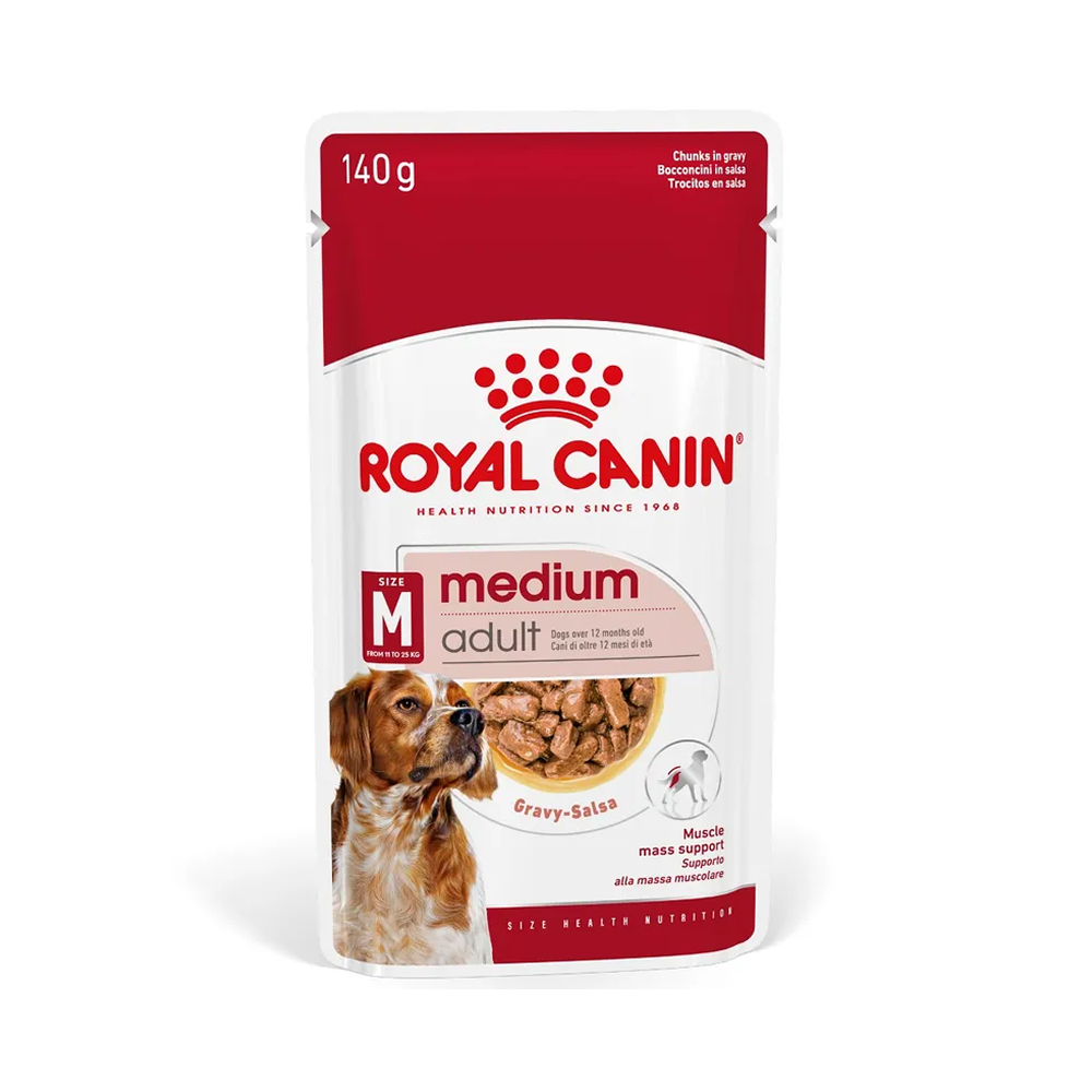 Royal Canin Medium Adult In Gravy Pouch 140g