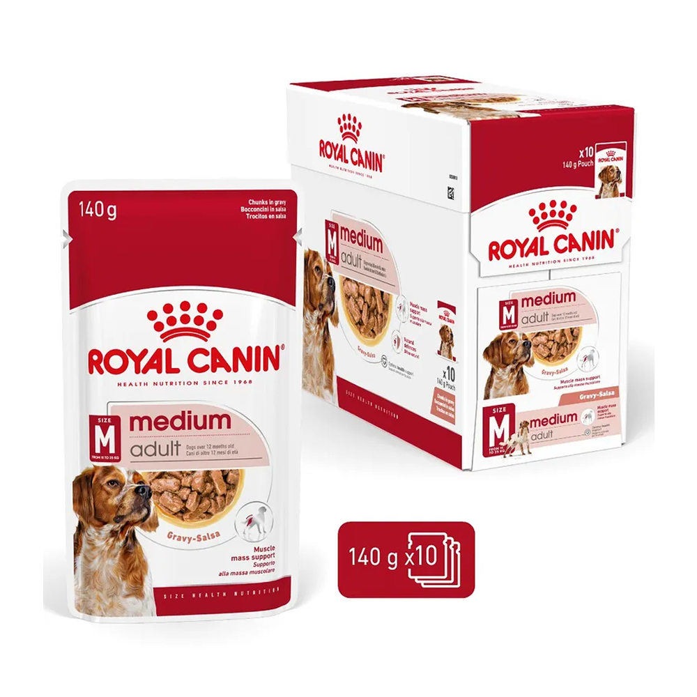 Royal Canin Medium Adult In Gravy Pouch 140g