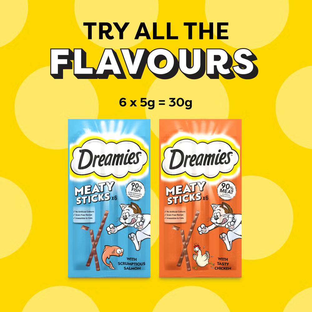 Dreamies Meaty Sticks With Tasty Salmon 30g (6 X 5g)