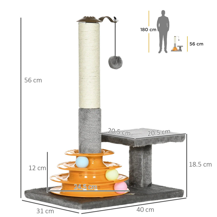 PawHut 56cm Cat Tree Tower Activity Centre