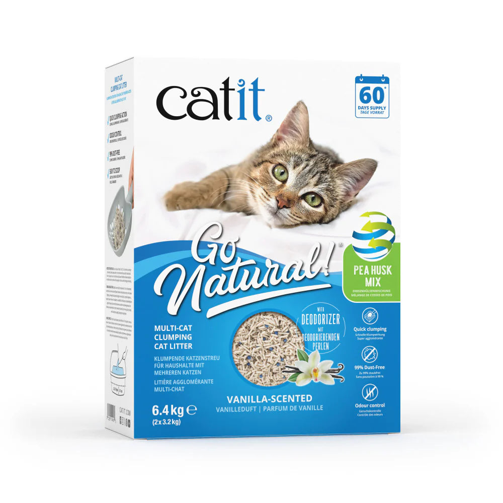 Catit Go Natural Vanilla Scented Multi-Cat Clumping Cat Litter 14L