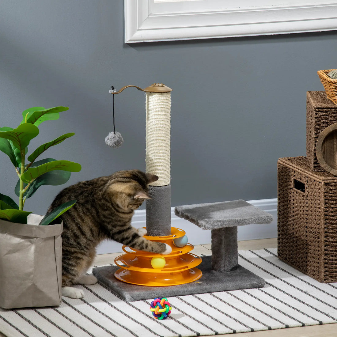 PawHut 56cm Cat Tree Tower Activity Centre